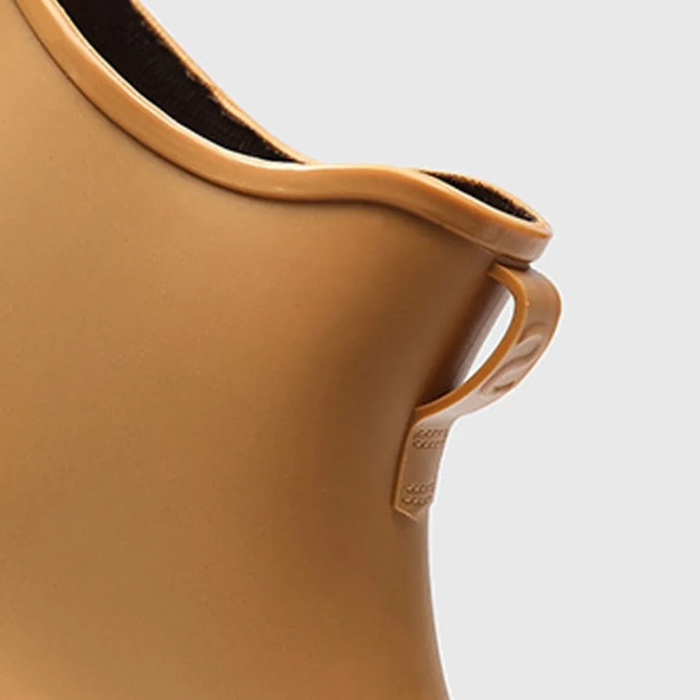 

Short Tube Rain Boots Shoes Solid Color Non-slip Thickened Water Boots Wear-resistant Brown Platform Rubber Overshoes