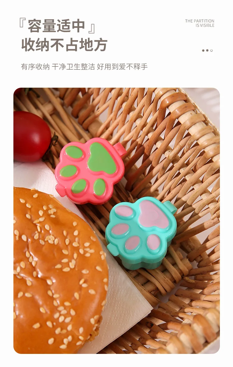 4 stücke Mini Mittagessen Bento Sojasauce Box Nette Design Kunststoff Tragbare Sauce Gläser Würze Spender Mini Salat Tomatensauce Flasche – Detail 5