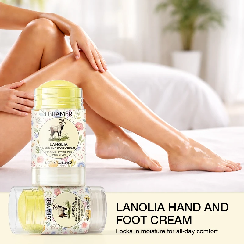 3PCS Lanolin Hand Foot Cream Stick, Gentle Exfoliation Softens Dry Cracked Heels,Deep Hydration Nourishes Repairs Rough Dry Skin