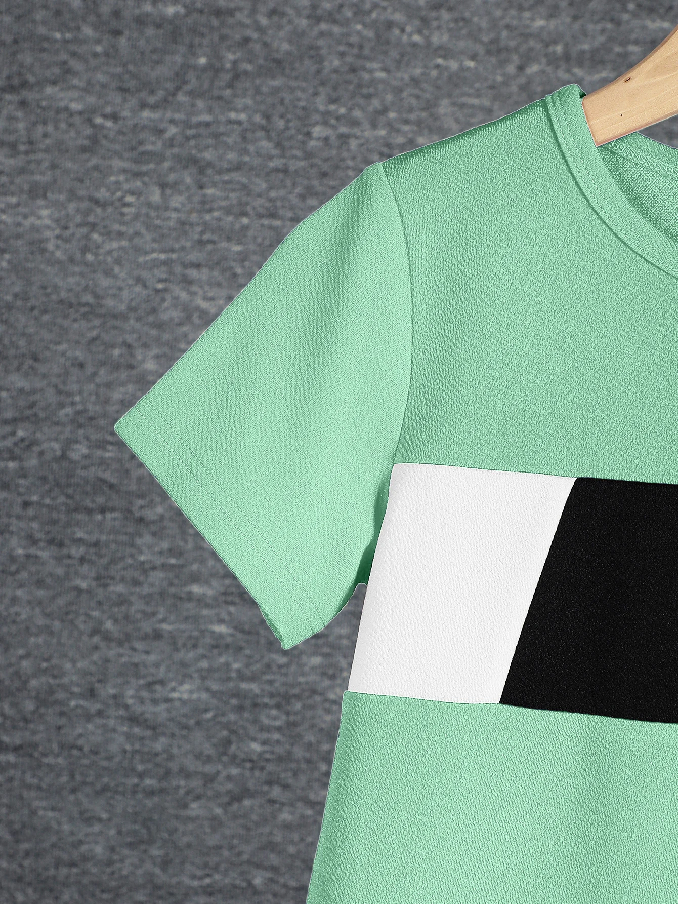 2-teiliges Set für Jungen, lässiges Outfit, Farbblock-Kurzarm-T-Shirt und Shorts, bequeme Sommer-Kinderkleidung, 8 Farben für Alter 7–15 Jahre – Detail 10