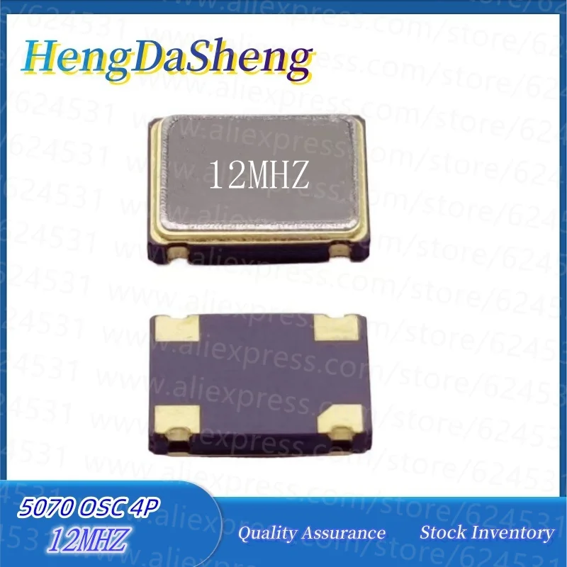 5Pcs/Lot Active Crystal Oscillator OSC 5*7 5070 7050 12M 12MHZ 12.000MHZ New Chip Crystal Oscillator 4P