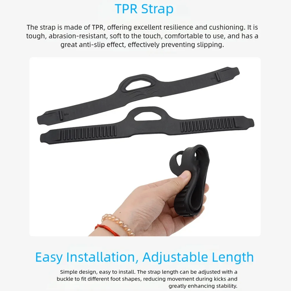 

Multi-Spec Adjustable Fin Straps - Replaceable Quick-Release Open-Heel Flipper Straps For -Scuba Diving With Fixing Buckles