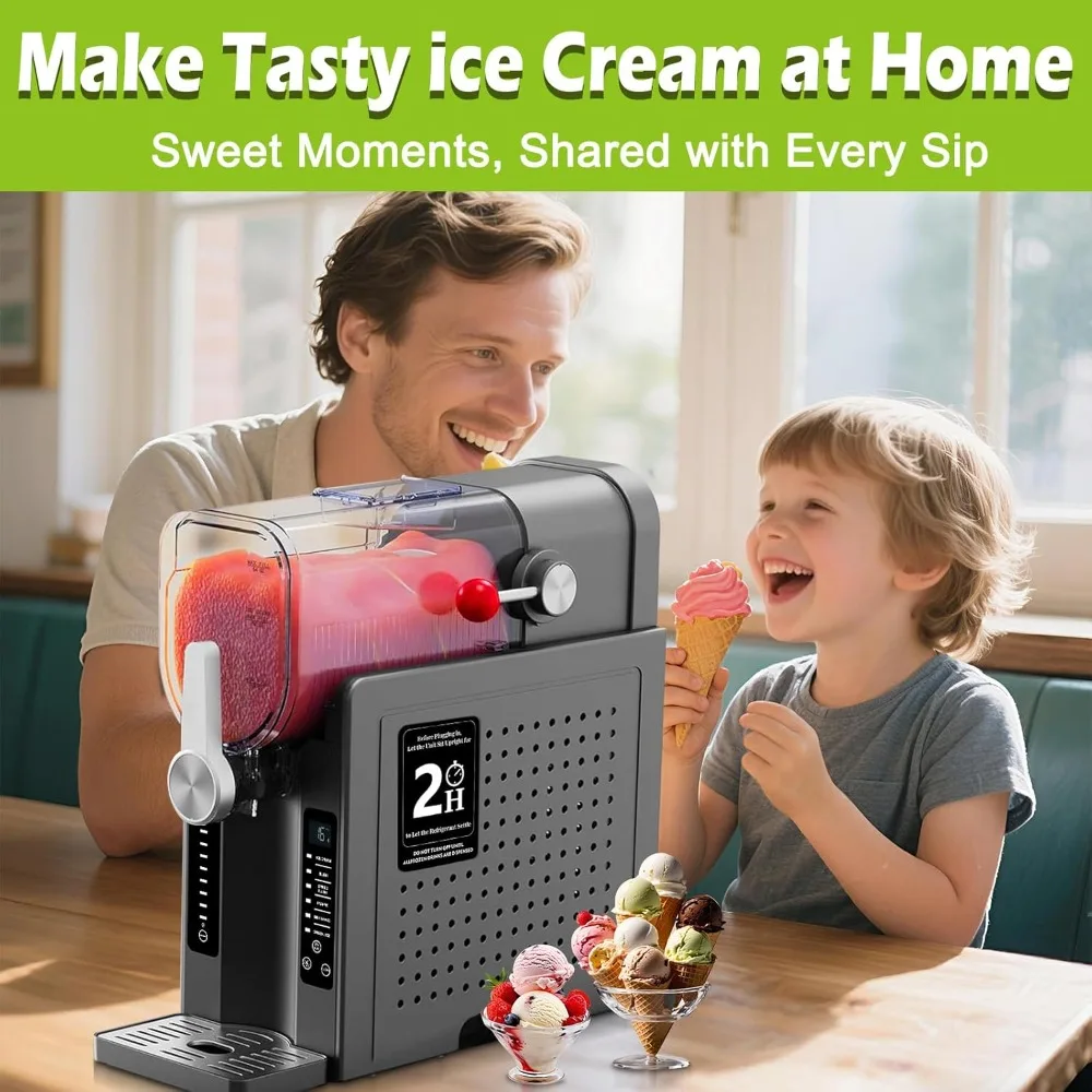 Slushie Machine, Frozen Drink Maker & Ice Cream Maker – 70 oz Slushy Machine for Home with 6 Preset Programs, Time Temp Display