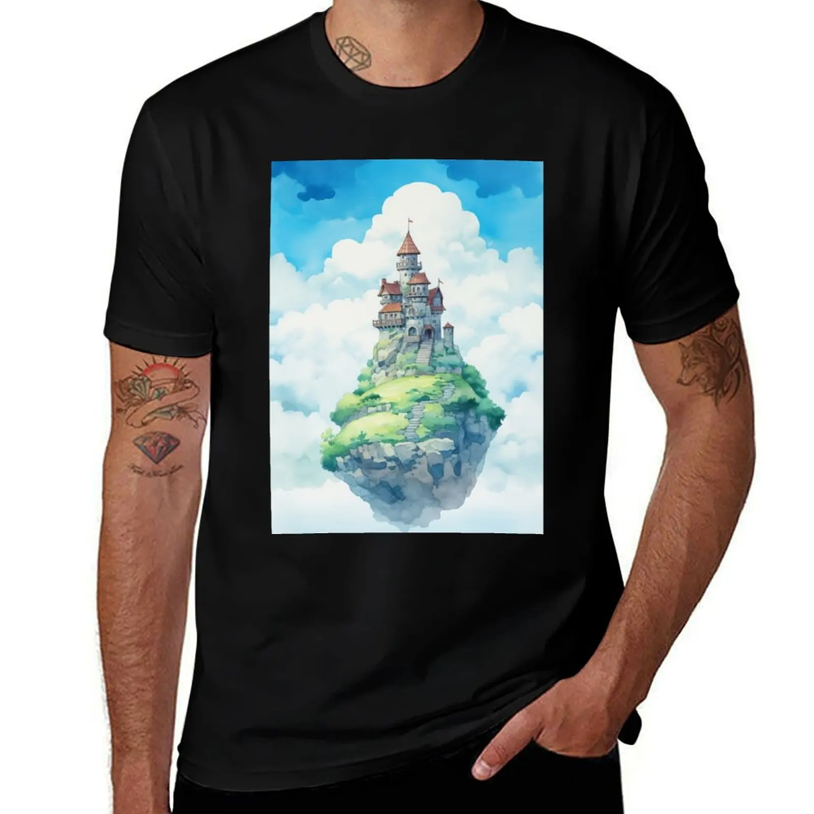 Floating Castle T-Shirt Breathable Mesh Panel T-Shirt
