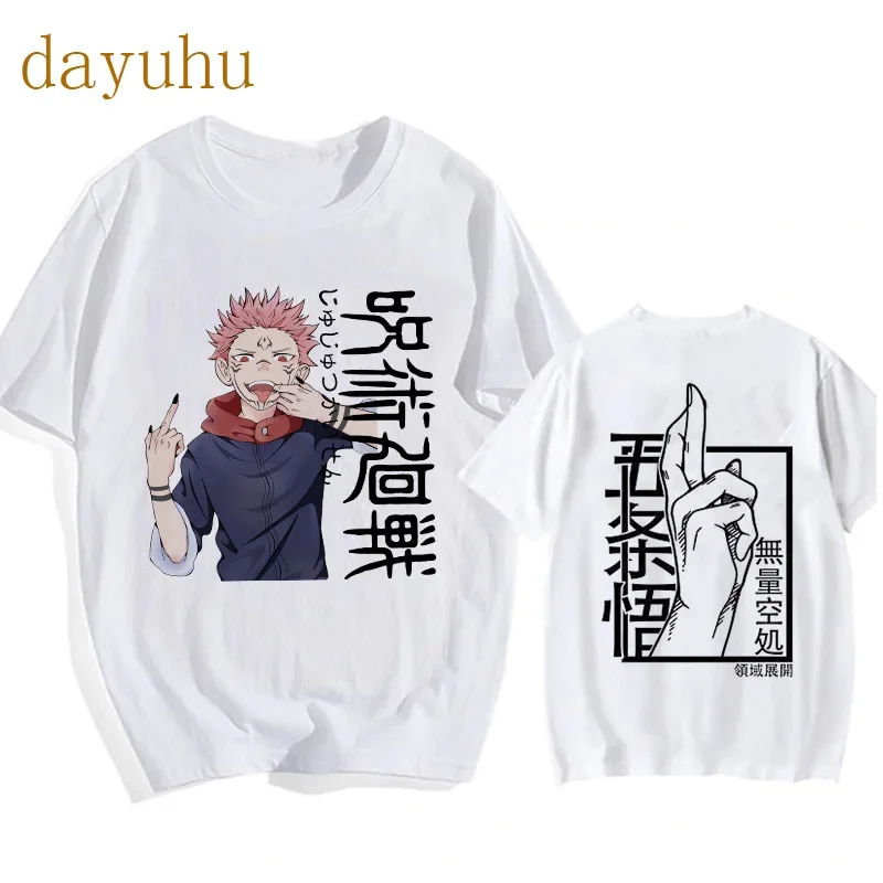 Japanese Anime Funny T Shirt Jujutsu Kaisen Shirt Gojo Satoru Yuji Itadori T-shirt Gothic Tops Tees Mange Tshirt Y2k Streetwear