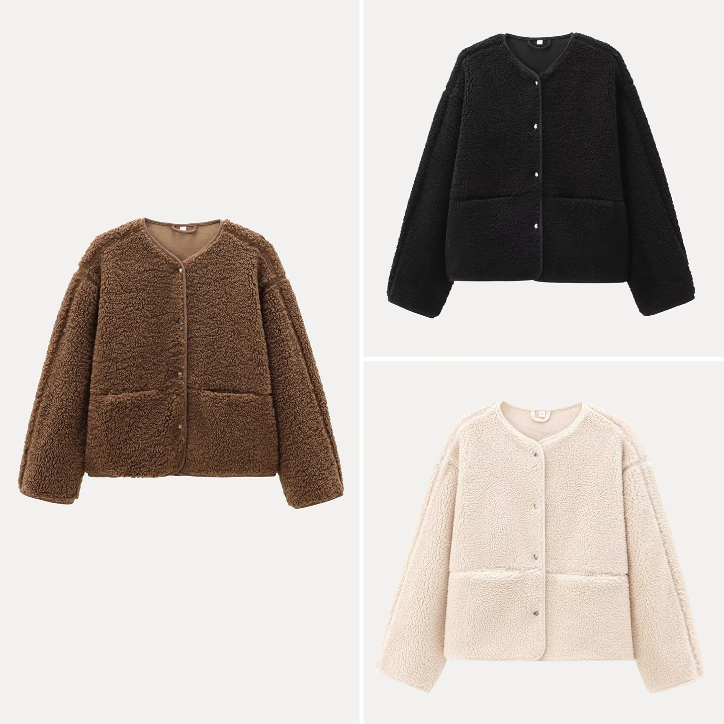 

Ele Warm Teddy Fce Jaet, женская модная осенняя новинка на одной пуговице, новинка Sle 2025 Z, брендовая длинная свеча, круглая Ne