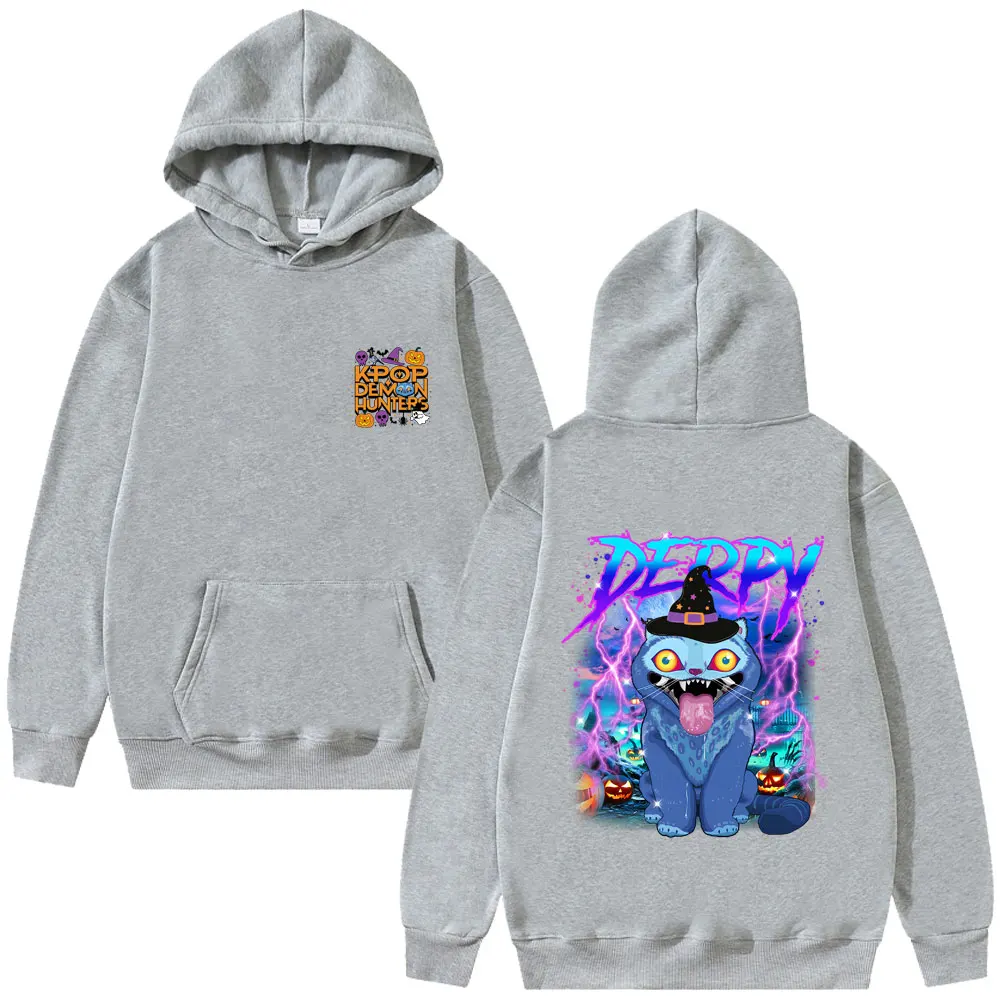 الكرتون فيلم KPop شيطان الصيادين هوديي لطيف مضحك ديربي النمر الجرافيك مقنعين البلوز الرجال النساء عادية الصوف سترات قطنية عالية الجودة #4
