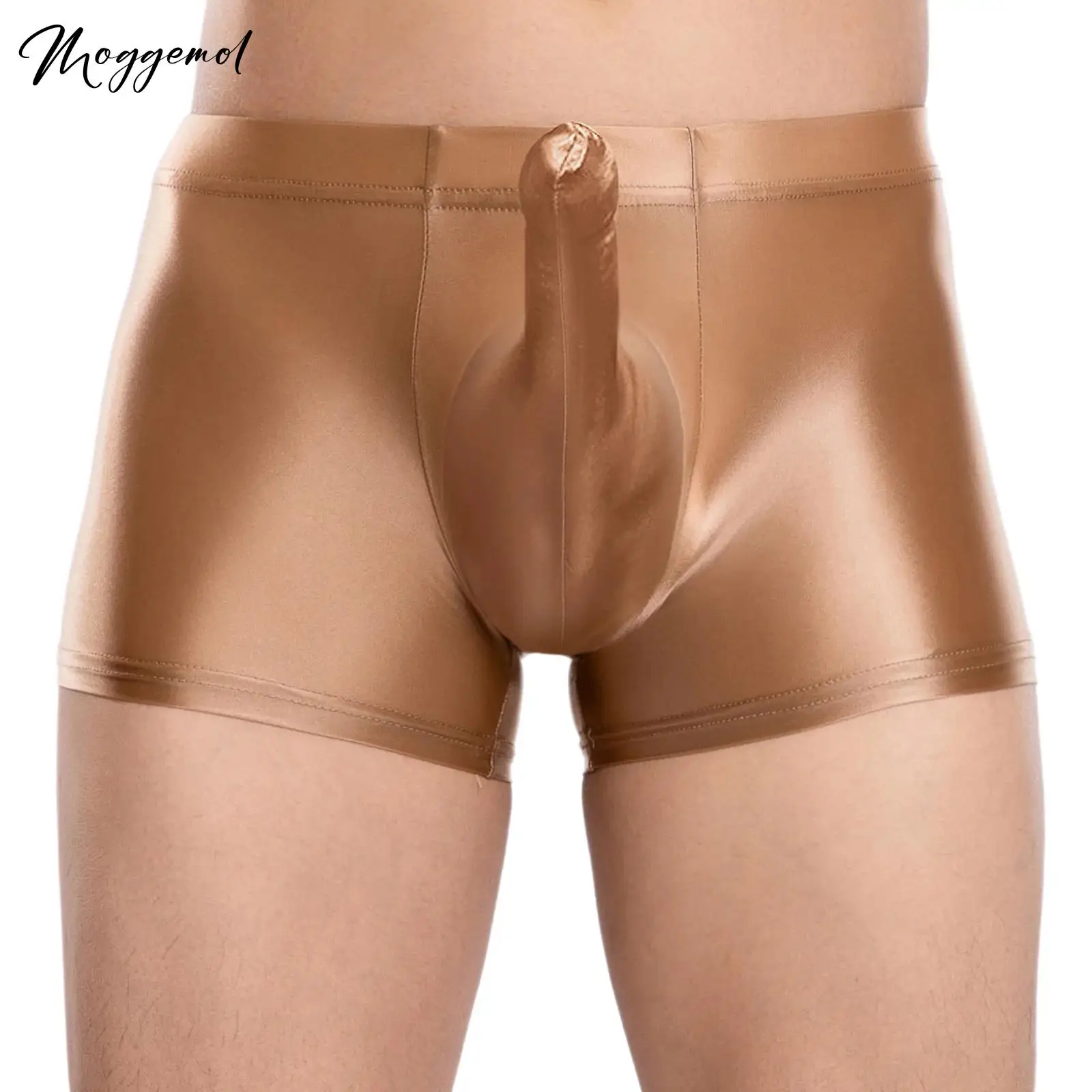 

Mens Glossy Breathable Low Rise Underwear Sheath Pouch Elastic Waistband Briefs Boxer Shorts Swim Trunks Sleepwear Loungewear