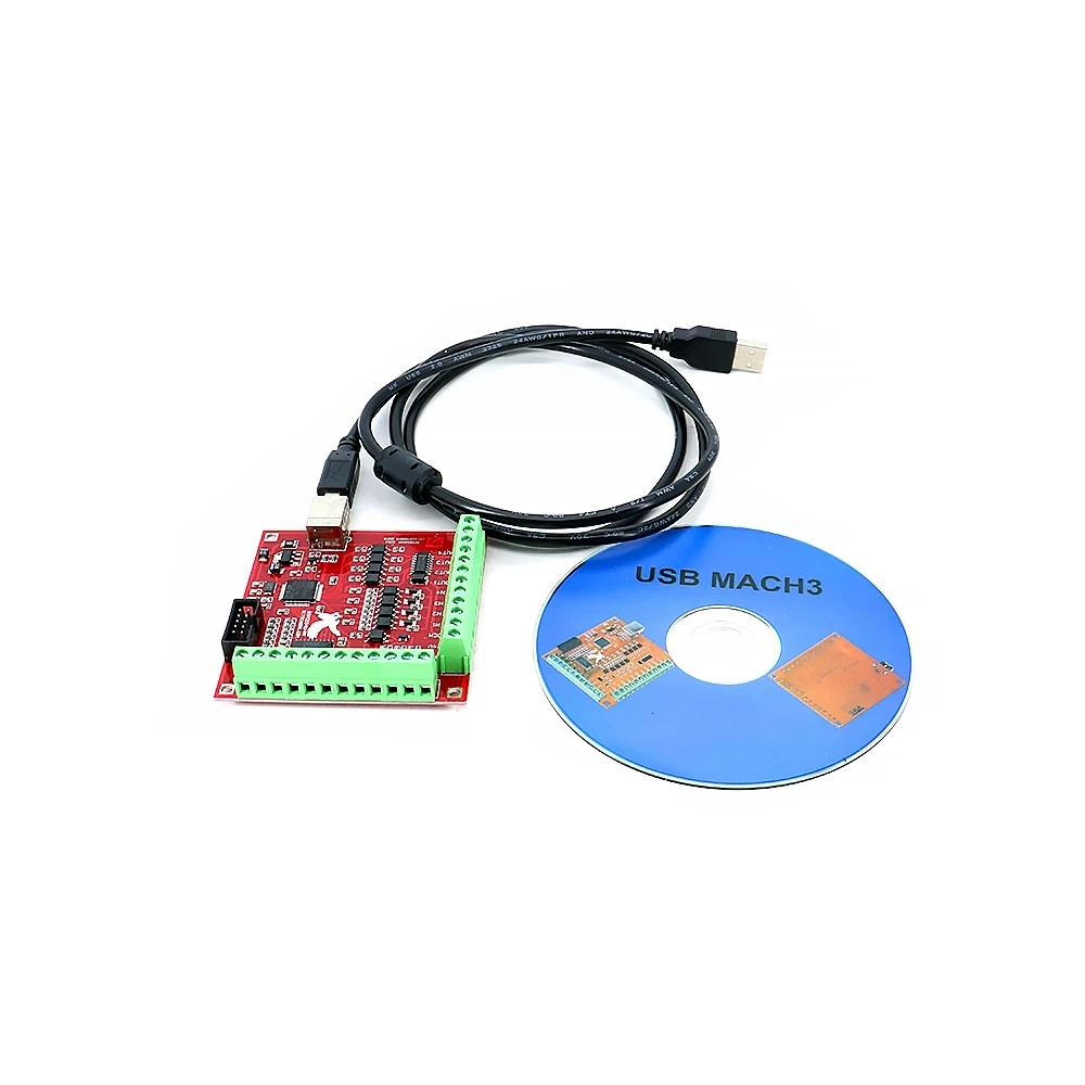 Mach3 100k tarjeta de Control de movimiento de 4 ejes + MPG de 4 ejes para carpintería, Kit de mecanizado CNC, tarjeta de Control CNC, interfaz USB