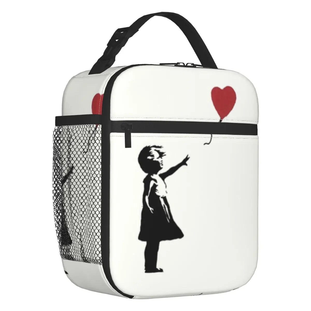 

Girl With Balloon Banksy Insulated Lunch Bags Women Street Graffiti Art Portable Thermal Cooler Bento Box Outdoor Camping Travel