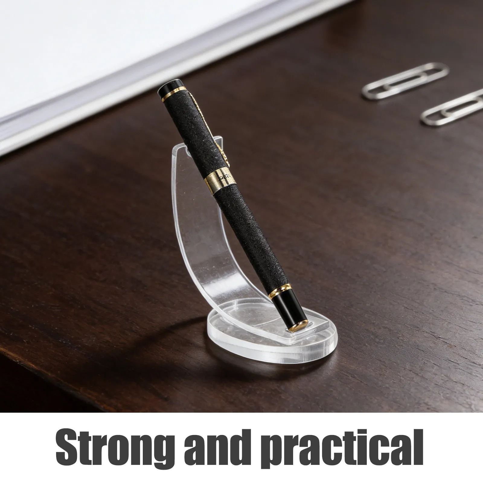 3Pcs Transparent Acrylic Pen Display Stand Single Upright Holder for Pens Pencils Brushes Home Office Retail Counter Showcase