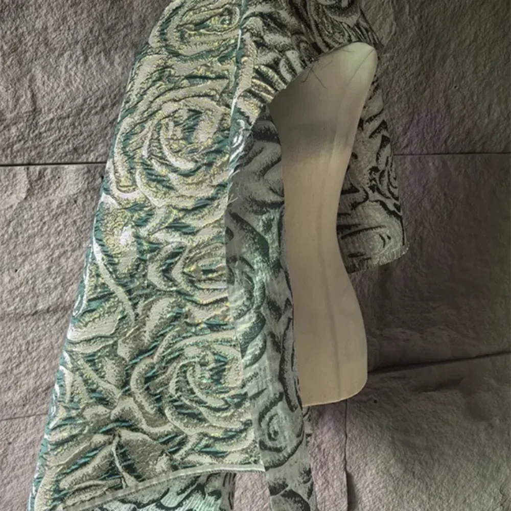 

Ретро Золотая Зеленая Жаккардовая Рельефная Ткань для Хан Модная Одежда Дизайнерская Одежда Diy Швейный Материал Оптовая Ткань на метр