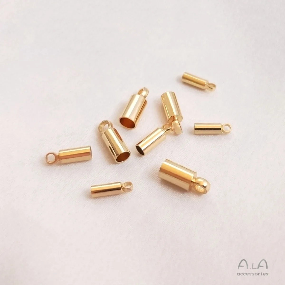 10pcs 14K Gold Plated Weight Accessories, Cord End & Tube Connector for Bead Chain & Leather Cord, DIY Jewelry Supplies