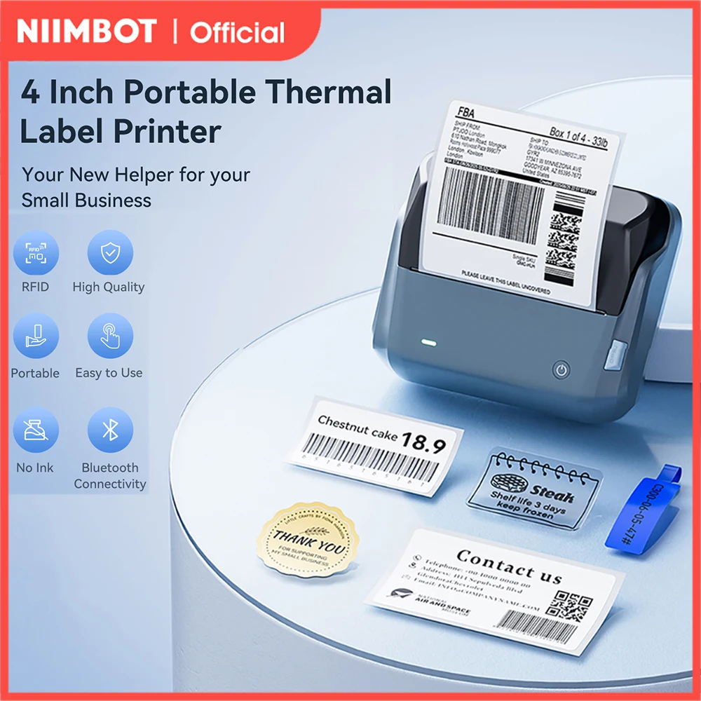 

Niimbot B4 Thermal Label Printer Wireless 20-110mm Width Adhesive Label Machine for Barcode Price Tag Business Home Office