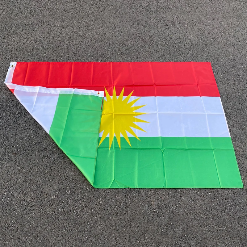 aerxemrbrae    90*150cm  Kurdish flag  Kurdistan  Bannes Hanging Polyester  for  Home Decoration flag