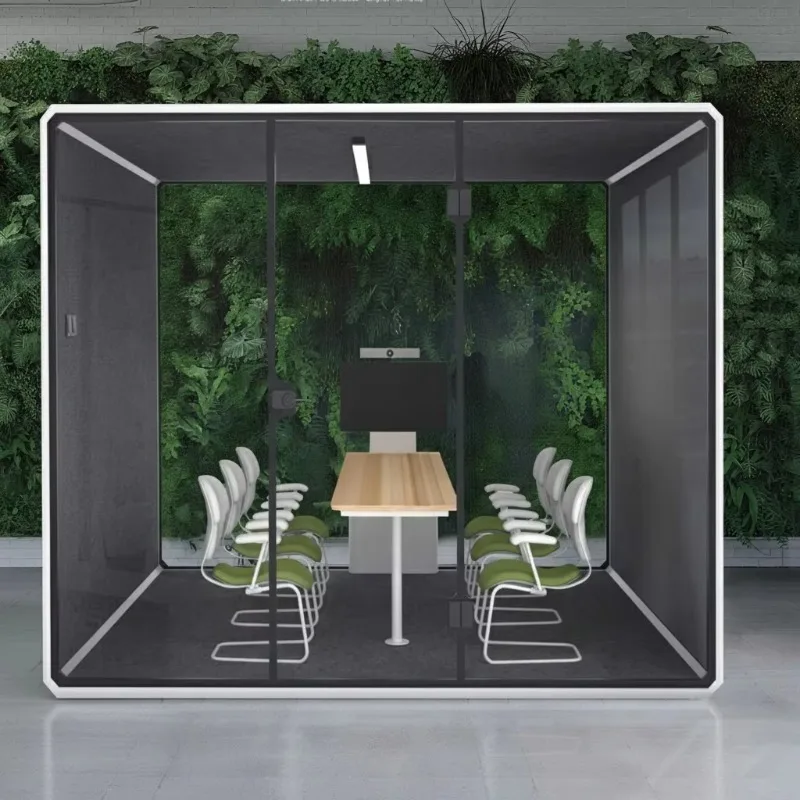 Large-Size Outdoor Indoor Training Meeting Soundproof Work Office Booth Pod with Power Supply Ventilation AC