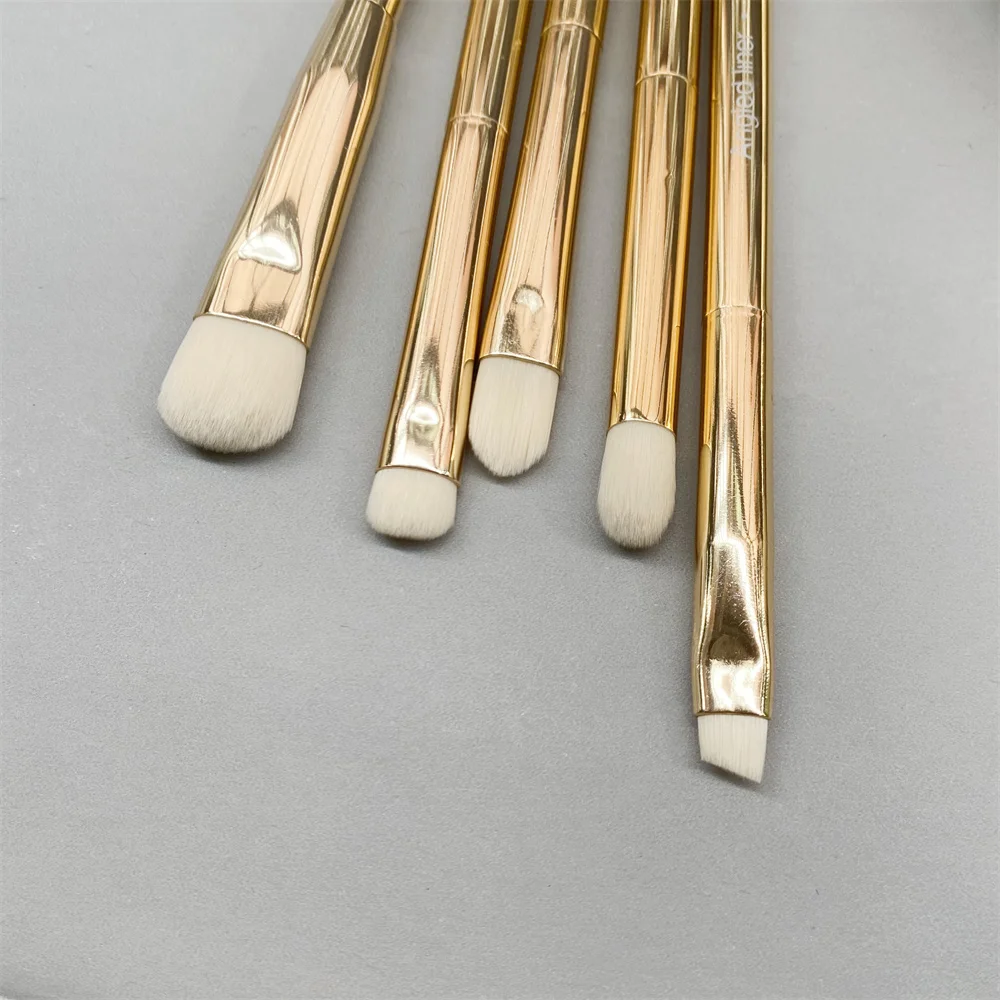 SEP + PANTONE UNIVERSE Faux Cashmere Makeup Brush Set - 8pcs Gold Soft Hair Beauty Cosmetics Brushes Blender