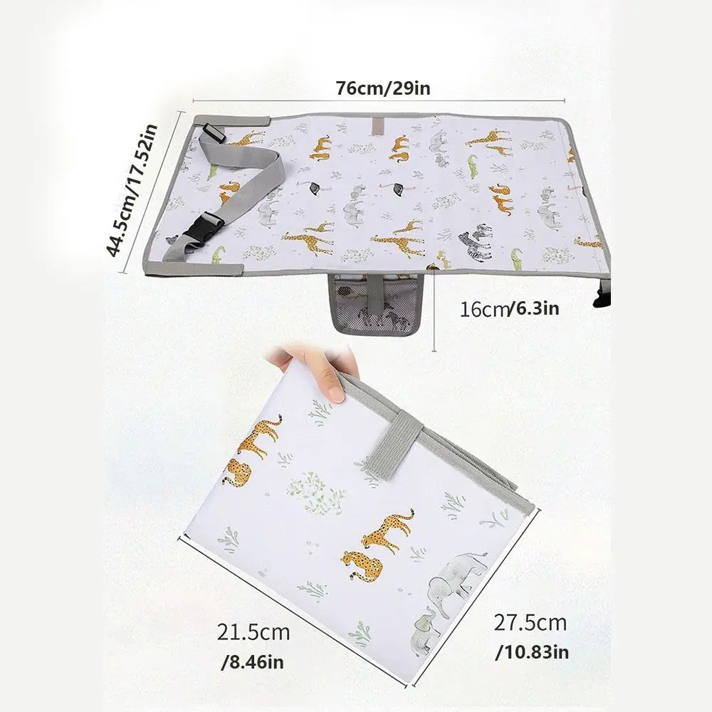 Breathable Kids Airplane Bed with Side Pocket Portable Foot Rest Hammock Anti-Slip Design Comfort Design Toddler Seat Extender