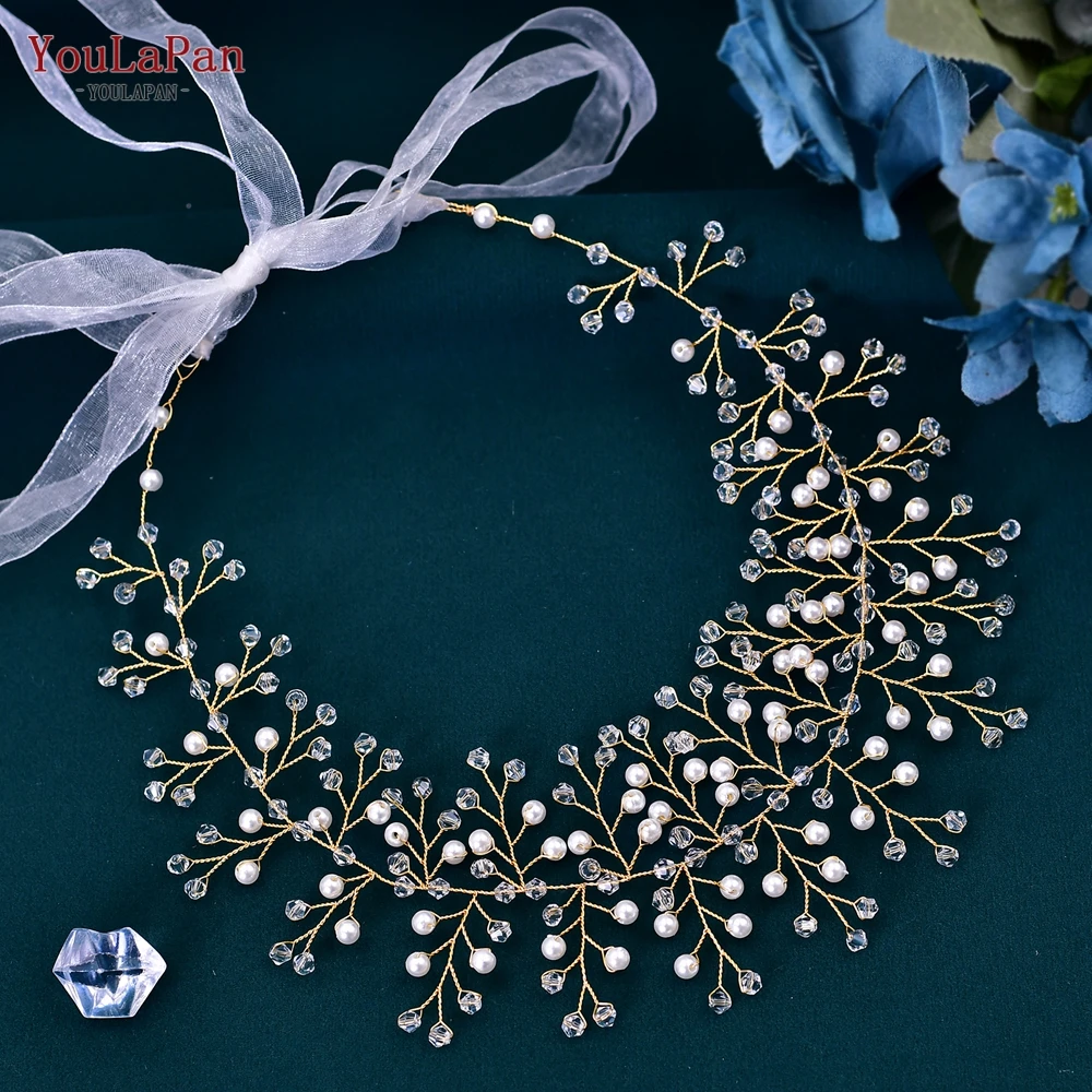 YouLaPan Handmade Bridal Tiara Wedding Headband Hair Accessories Woman Hair Jewelry Headdress for Party Bride Headpiece HP55