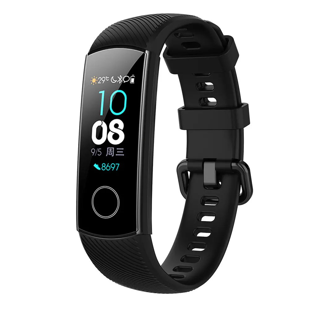 Pulseira de pulso de silicone para huawei honor band 4/5 relógio inteligente banda de substituição ajustável pulseiras para honra banda 4/5