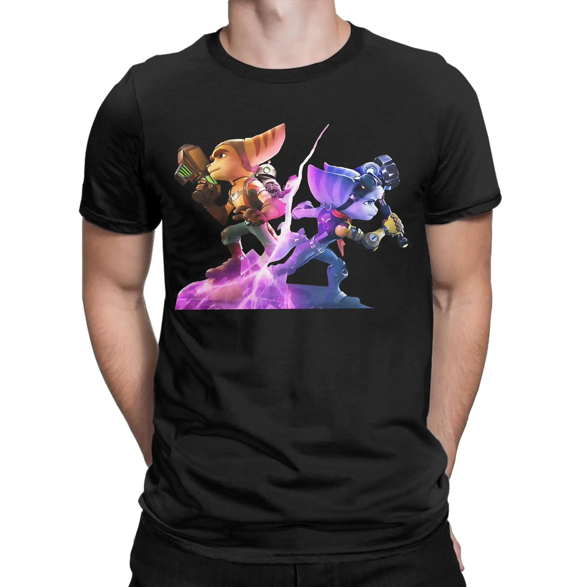 Interplanetary Explorer Classic Ratchet & Clank Novelty 100% Cotton T-Shirt Tops Tees For Men