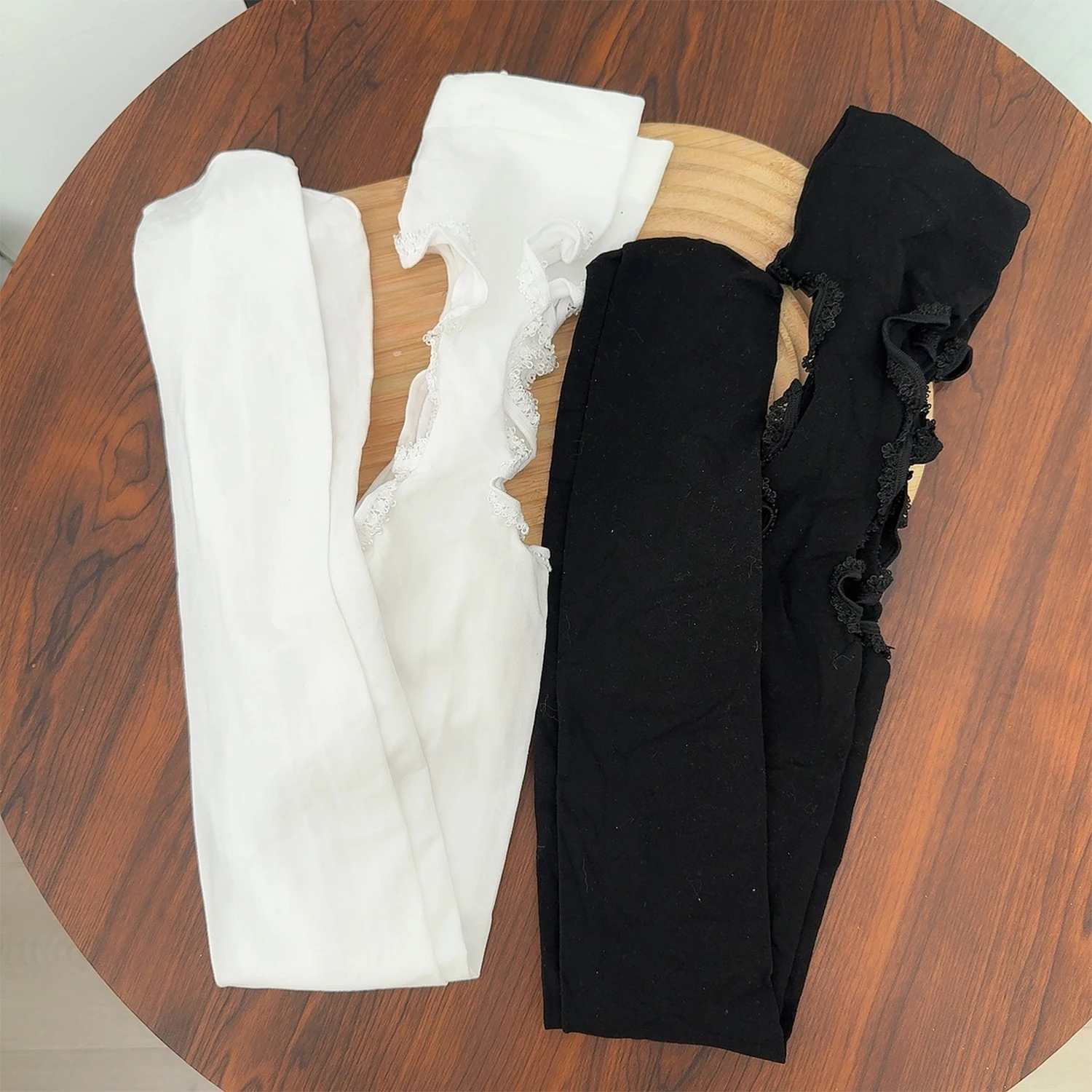 Schwarze Strapsstrümpfe für Damen JK Lolita Y2K Punk Hohe Taille Oberschenkel-Strapsstrümpfe Atmungsaktive Lange Socken – Detail 13