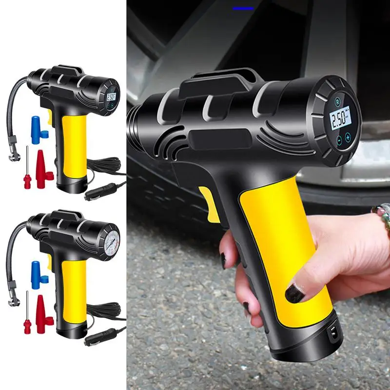 Car Tire Pump Portable Auto Tyre Air Compressor Car Air Pump Handheld 120W Auto Tire Inflator Accurate Measurement Car Air Pump