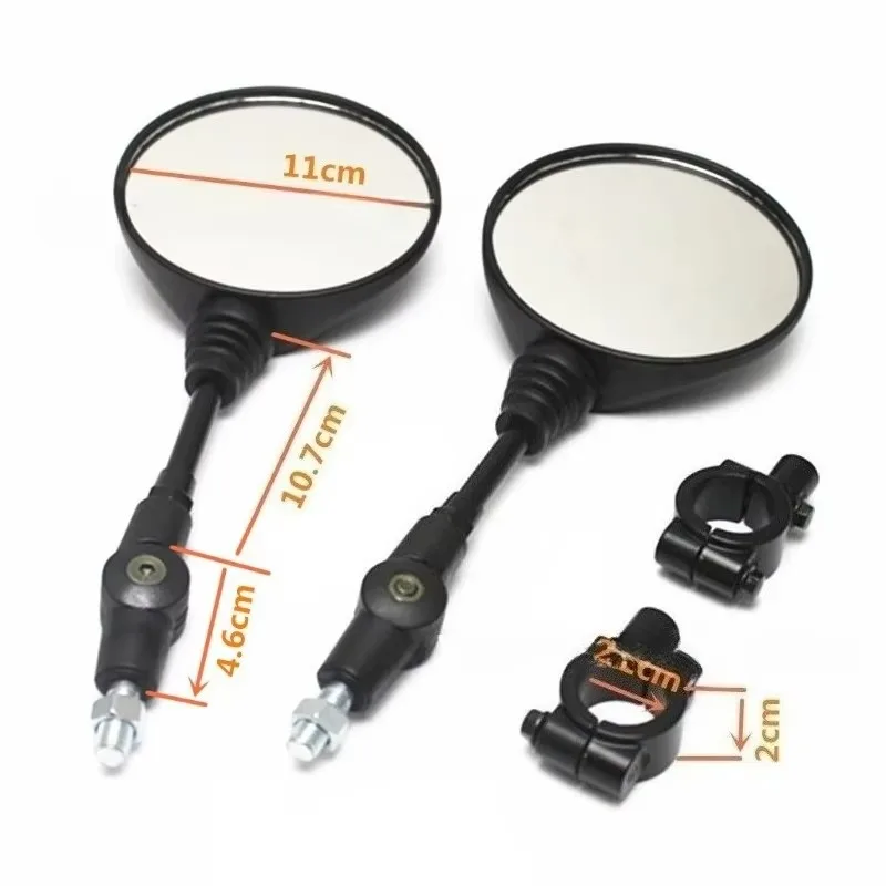 

Poq For Bike Rear View Mirror Holder Scooter E-Bike1 Pair Anti-fall Folding Round Motorcycle Side Rearview Mirrors M8 M10