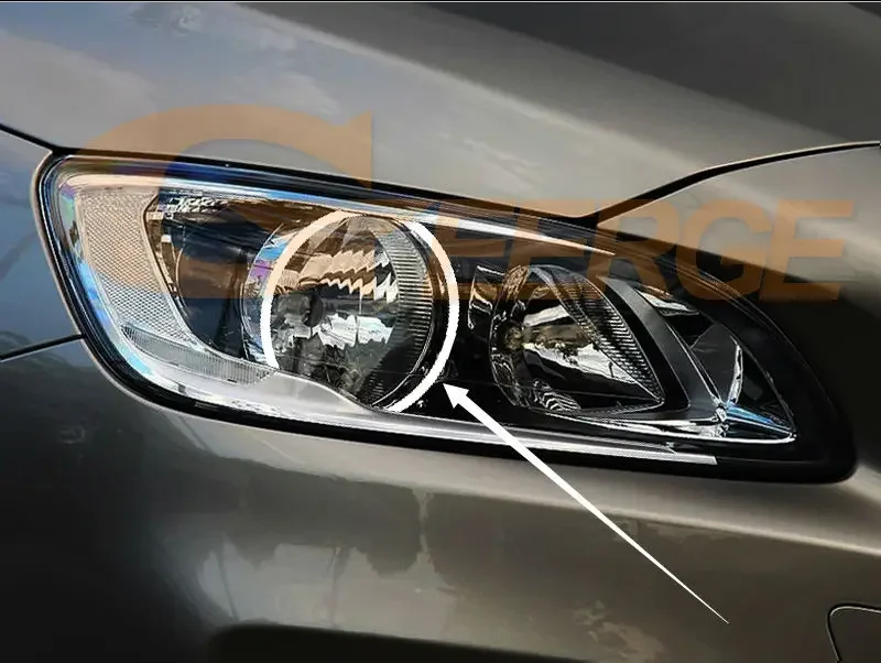 لفولفو S60 II 134 V60 155 157 2014 2015 2016 2017 2018 يوم ضوء الترا برايت مصلحة الارصاد الجوية LED عيون الملاك عدة خواتم هالة #4
