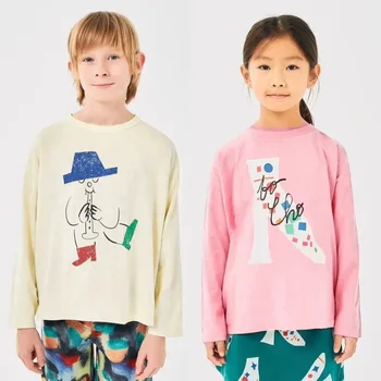 camicie per bambini 2024 nuovo autunno manica intera neonate top ragazzi tees cotone abbigliamento per bambini t-shirt per bambini dei cartoni animati
