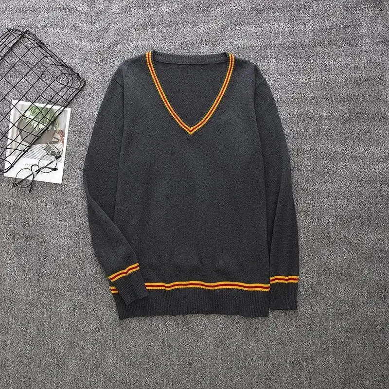 DY202019 سترة جديدة سليذرين Ravenclaw huffleنفخة سترة طويلة الأكمام الخامس الرقبة كل مباراة للجنسين الملابس اليومية تأثيري ازياء25 #6