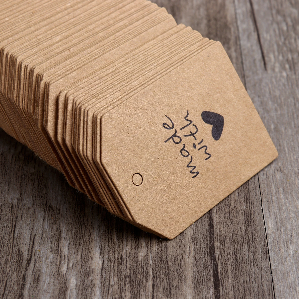 

100pcs Wedding Tags Kraft Paper Gift Labels for Bridal Favor Rustic Luggage Tags Heart Letter Printed