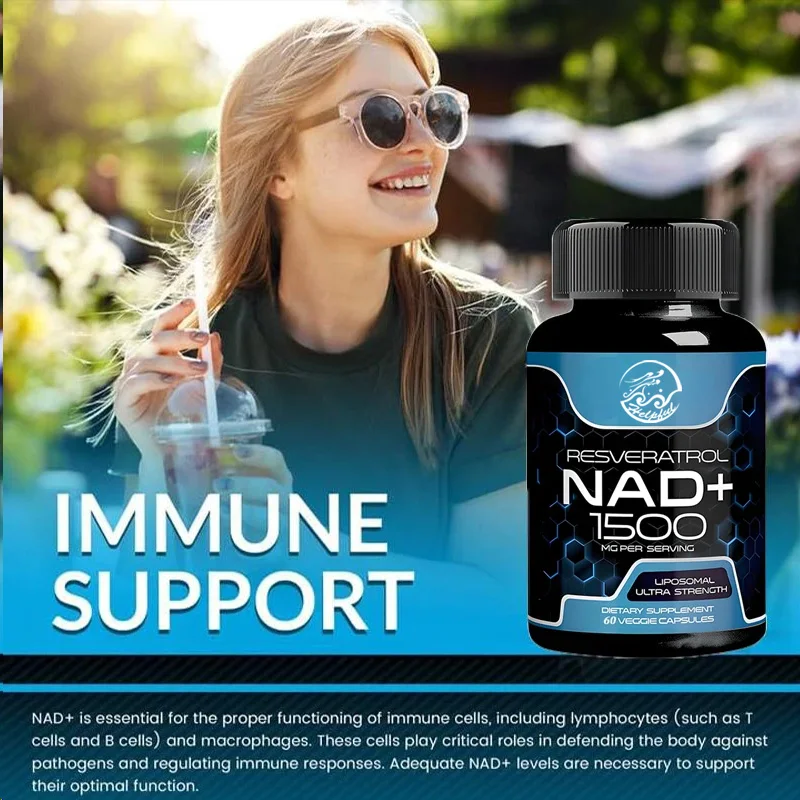 NAD supplement,1500 milligrams of resveratrol containing supplement,Nad Plus promotingsupplement supportingcell health60capsules