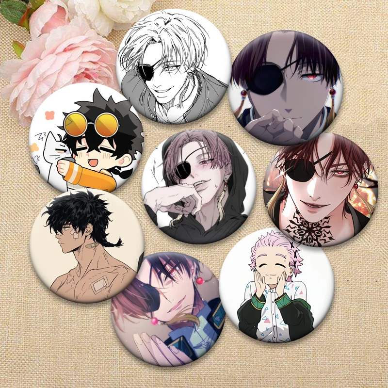 

Round Anime Wind Breaker Brooches for Backpack Clothes Enamel Pins Cartoon Cosplay Badge for Backpack Clothes Gift Accessorys