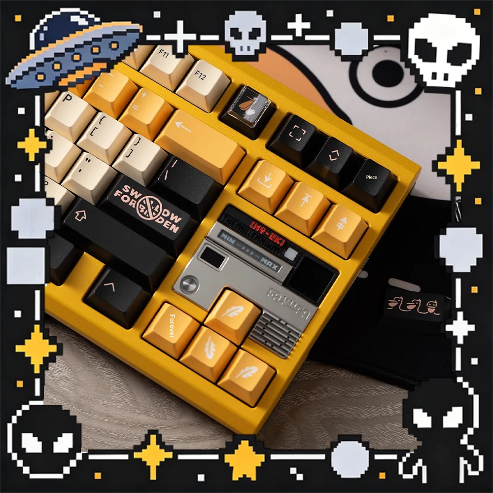PBTfans Pelican R2 PC Keycaps Customized Dichroism Keyboard Keycaps ABS Cherry Factory Height Simple Style PC Accessories Gifts
