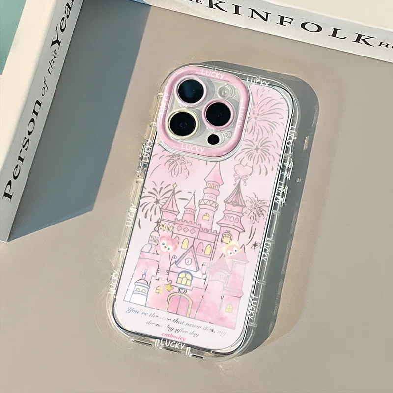 Disneys Castle Happy Beautiful Cartoon Phone Case for iPhone 16 15 14 13 12 11 Pro Max XR XS Max 78 Plus Y2K Girl Cute Cover