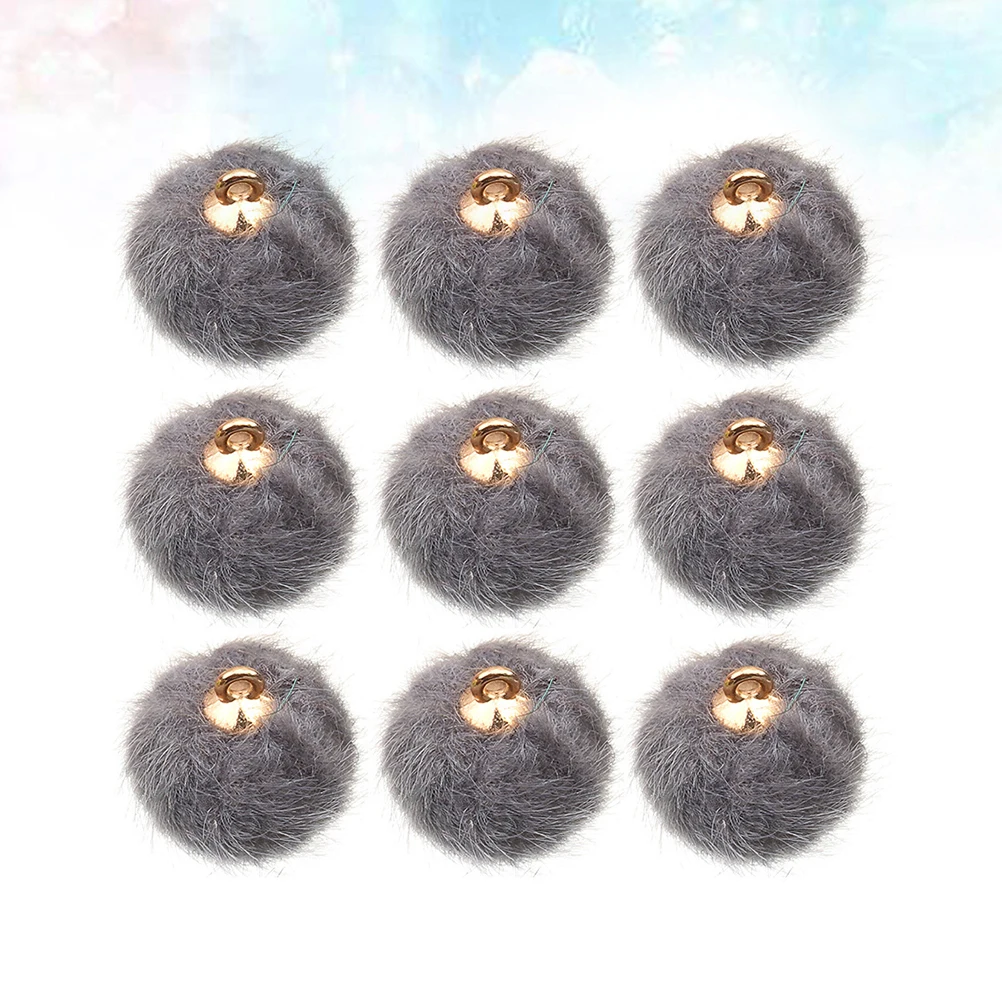 

24Pcs Pompon Earrings Accessories DIY Keychain Pendant Bright Color Lightweight Durable Stylish Unique Shape Design Coffee