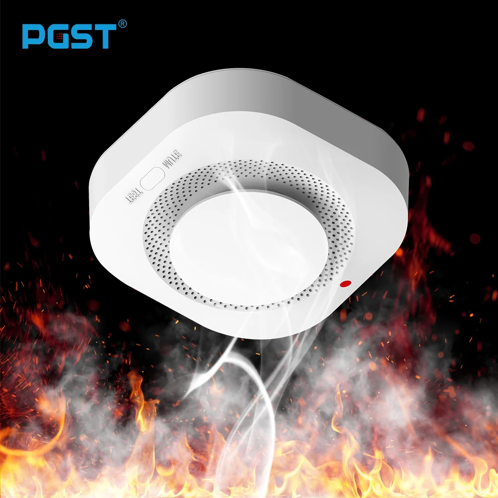 PGST Independent Smoke Detector Sensor Fire Alarm System for Home Office Security Smoke Alarm Fire Protection