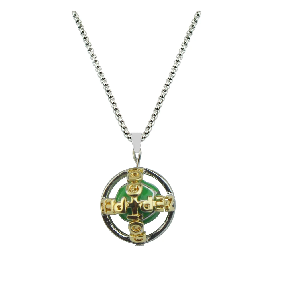 Anime Jojo Cosplay Ball Pendant Run Necklace Gyro for Fans Trendy Stainless Steel Redstone Jewelry Brooch Accessory Gift
