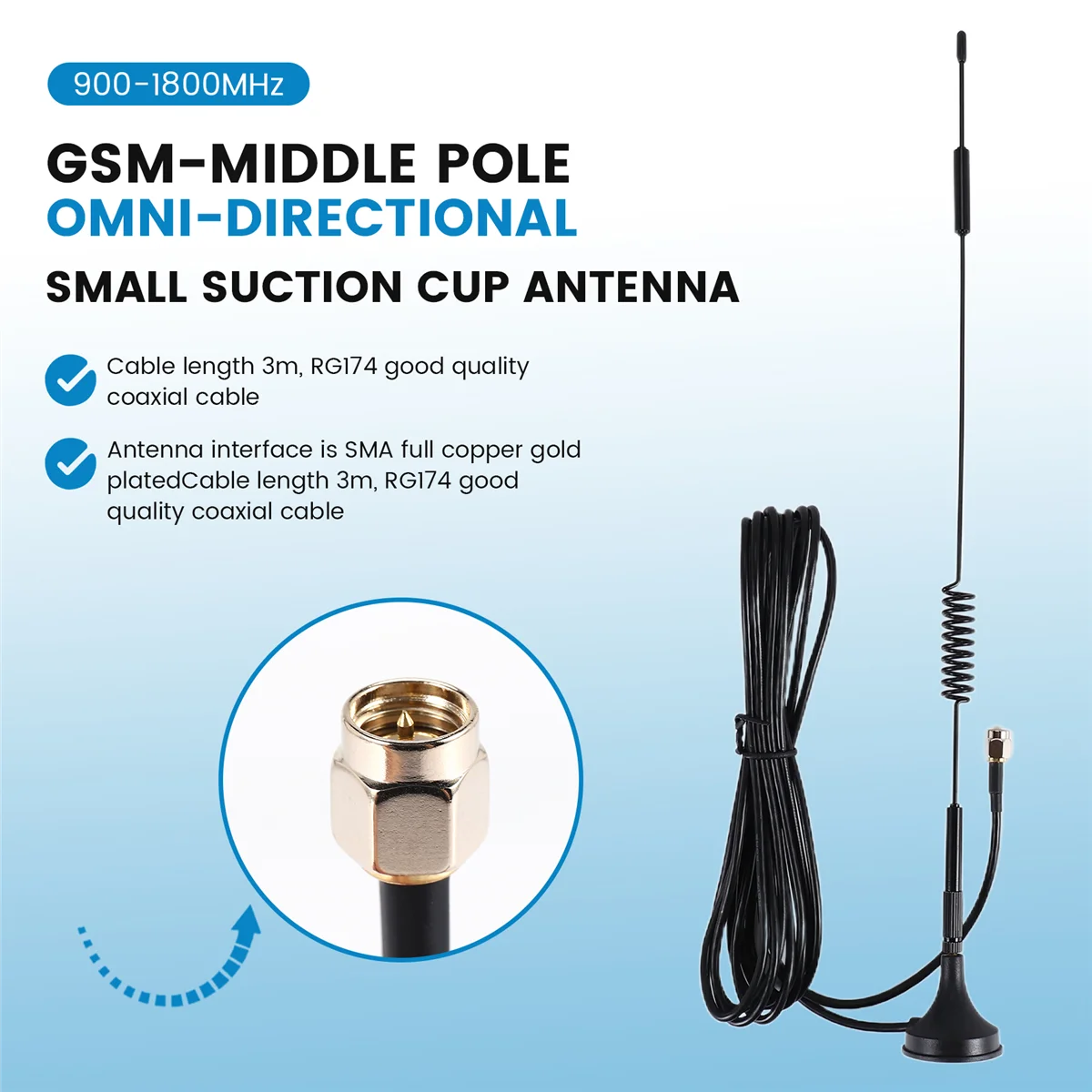 5DBi-1090MHz-Antenna-ADS-B-Modem-Router-SMA-Male-MCX-Male-For-