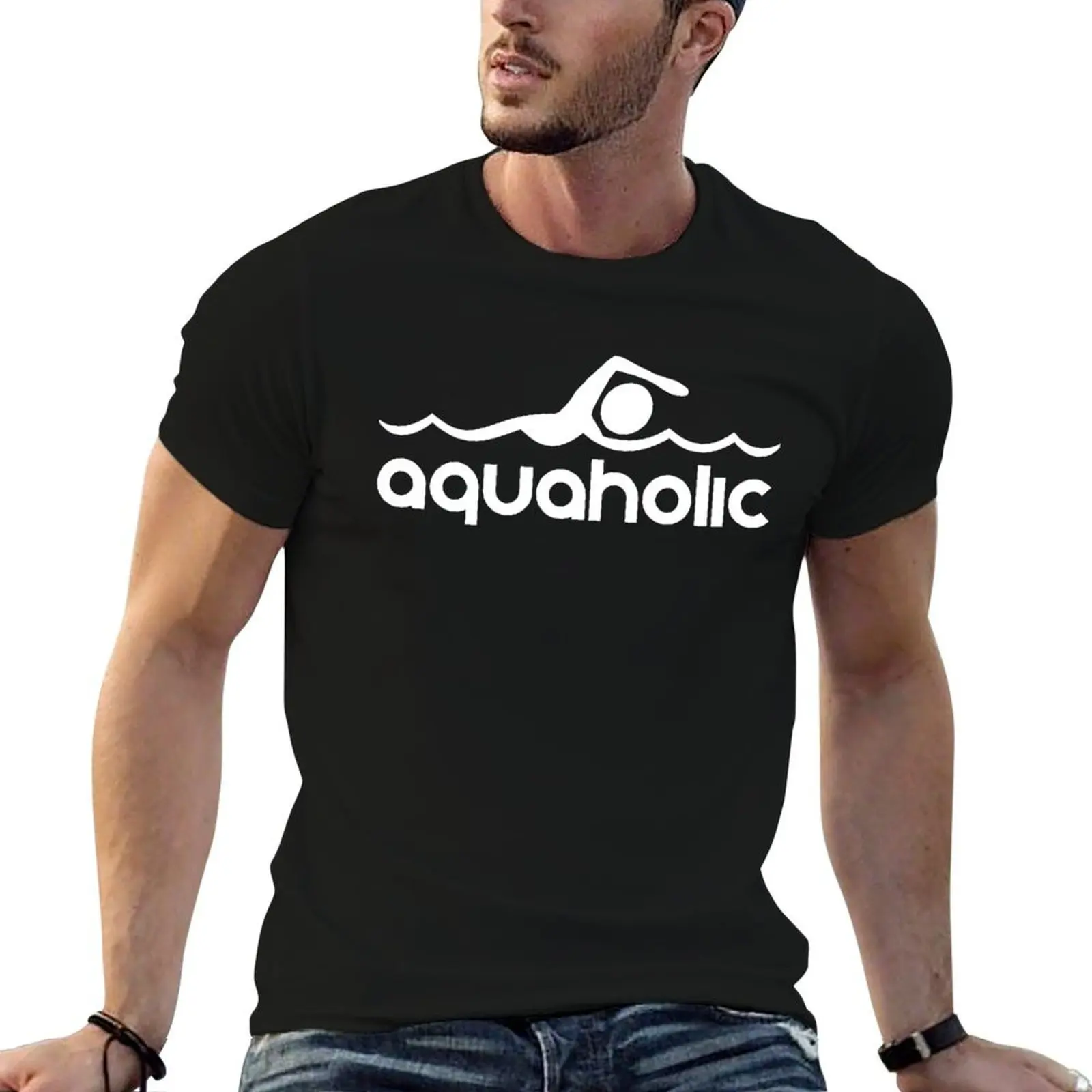 

Aquaholic T-Shirt man t shirt summer t shirts cotton 100% T-Shirt