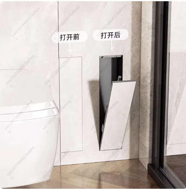 Bathroom Toilet Side Stainless Steel Niche Toilet Brush Embedded Silicone Brush Into Wall Hidden Model