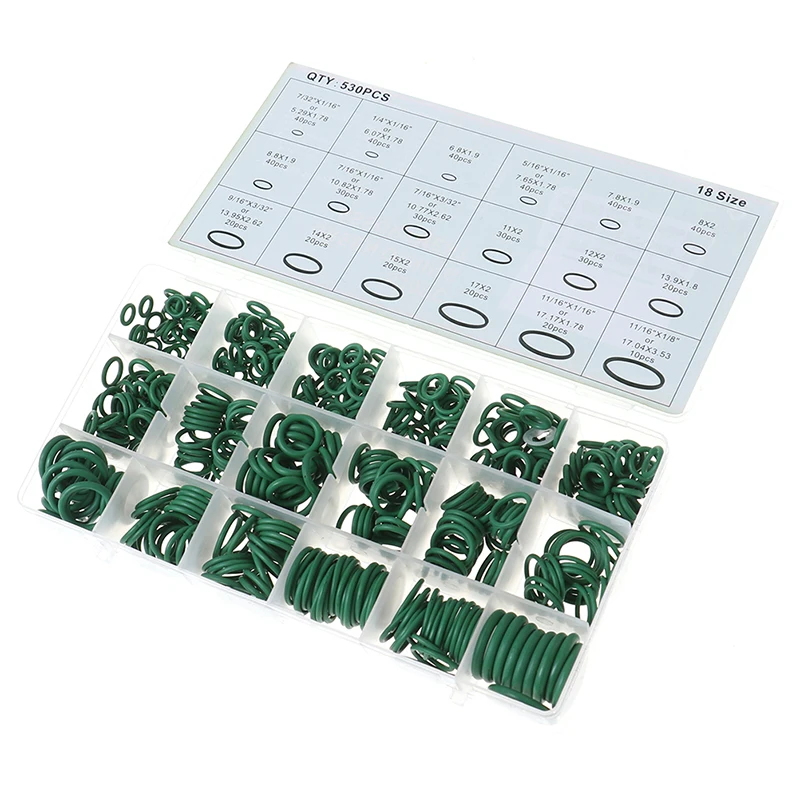 

Hot sale 530Pcs Seal O-ring Repair Car Air Conditioning Rubber Sealant Box Set