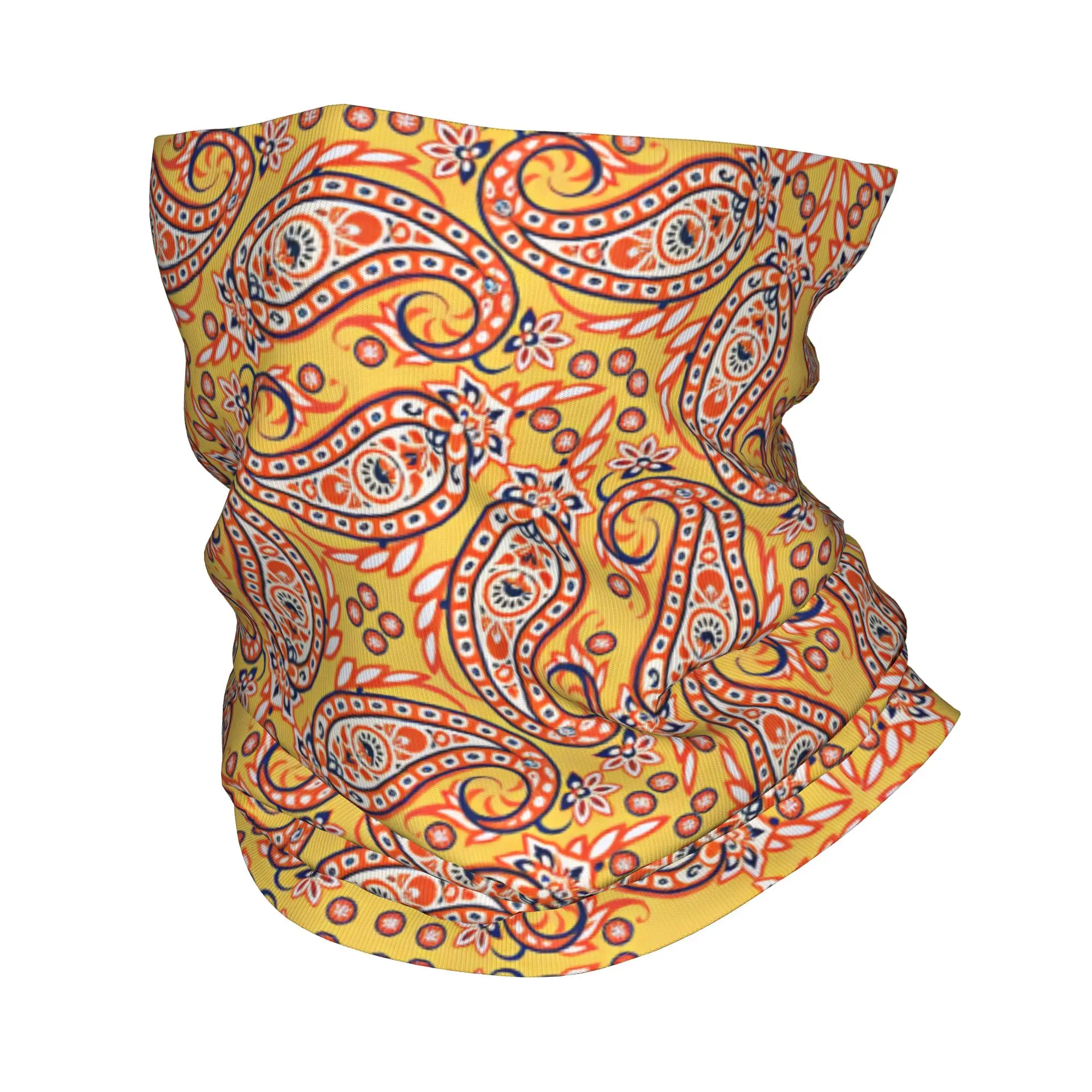 Outdoor Sports Balaclava Yellow Orange Classic Paisley Cycling Mask Soft Warm  Tactical Mask Funny Protection Neck Gaiter