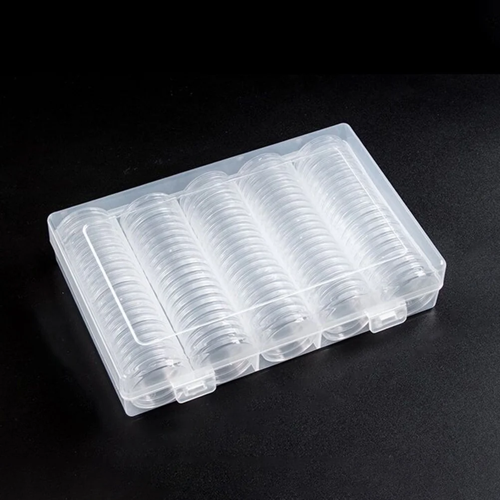 

Coin Storage Capsules Plastic Boxes with Lids Crescent Opening Dust Proof Oxidation Resistance for Collectors