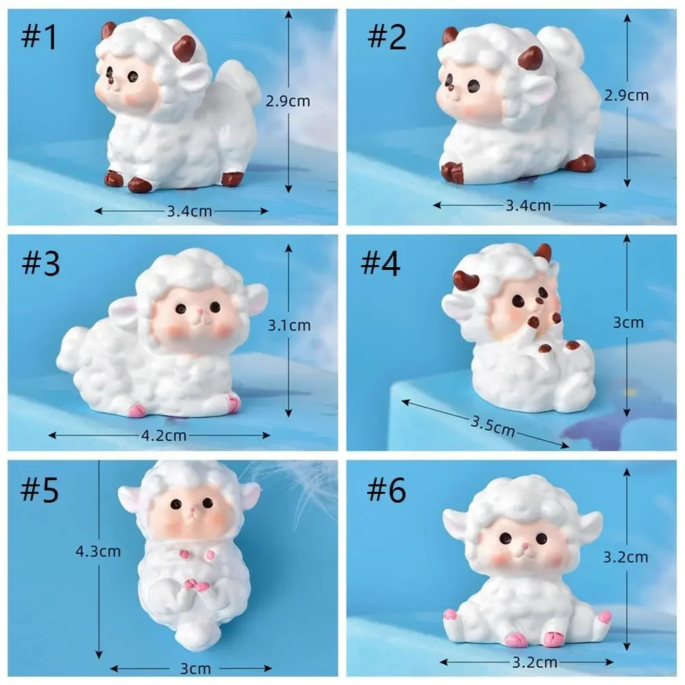 Miniature Fairy Garden Accessories Cute Sheep Lamb Ornament Statue Figurines Home Garden Landscape Dollhouse Terrarium Decor