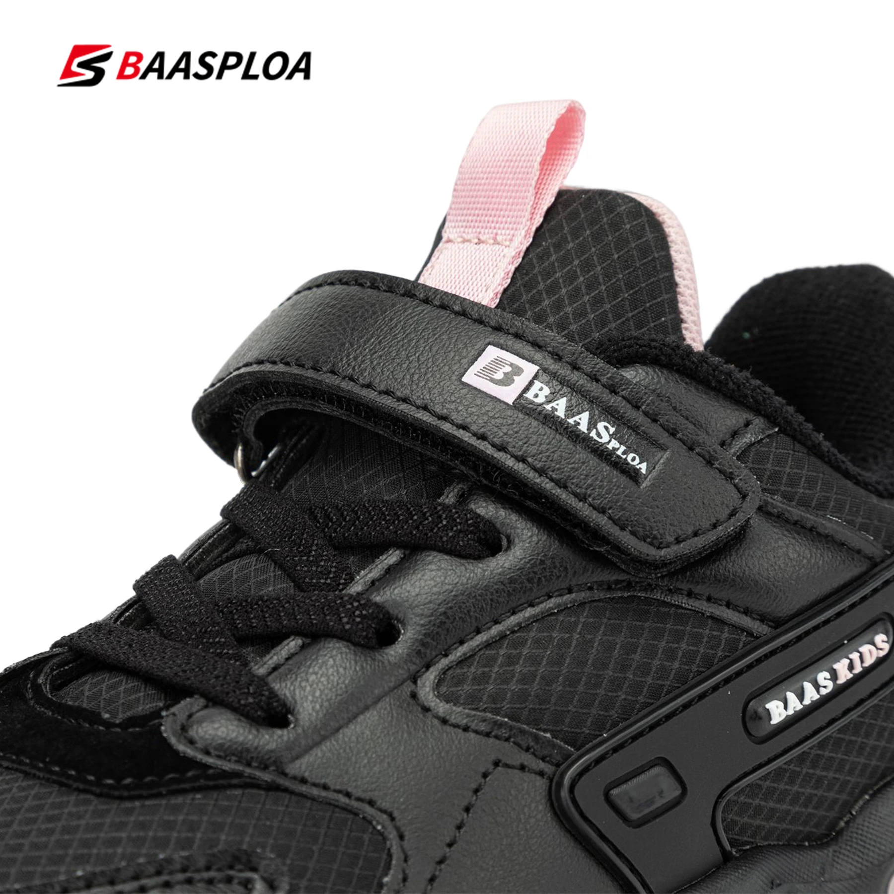 Baasploa Sport Sneakers for Children Breathable Sports Kids Running Shoes Leather Tennis Shoe Kids Casual Walking Shoes