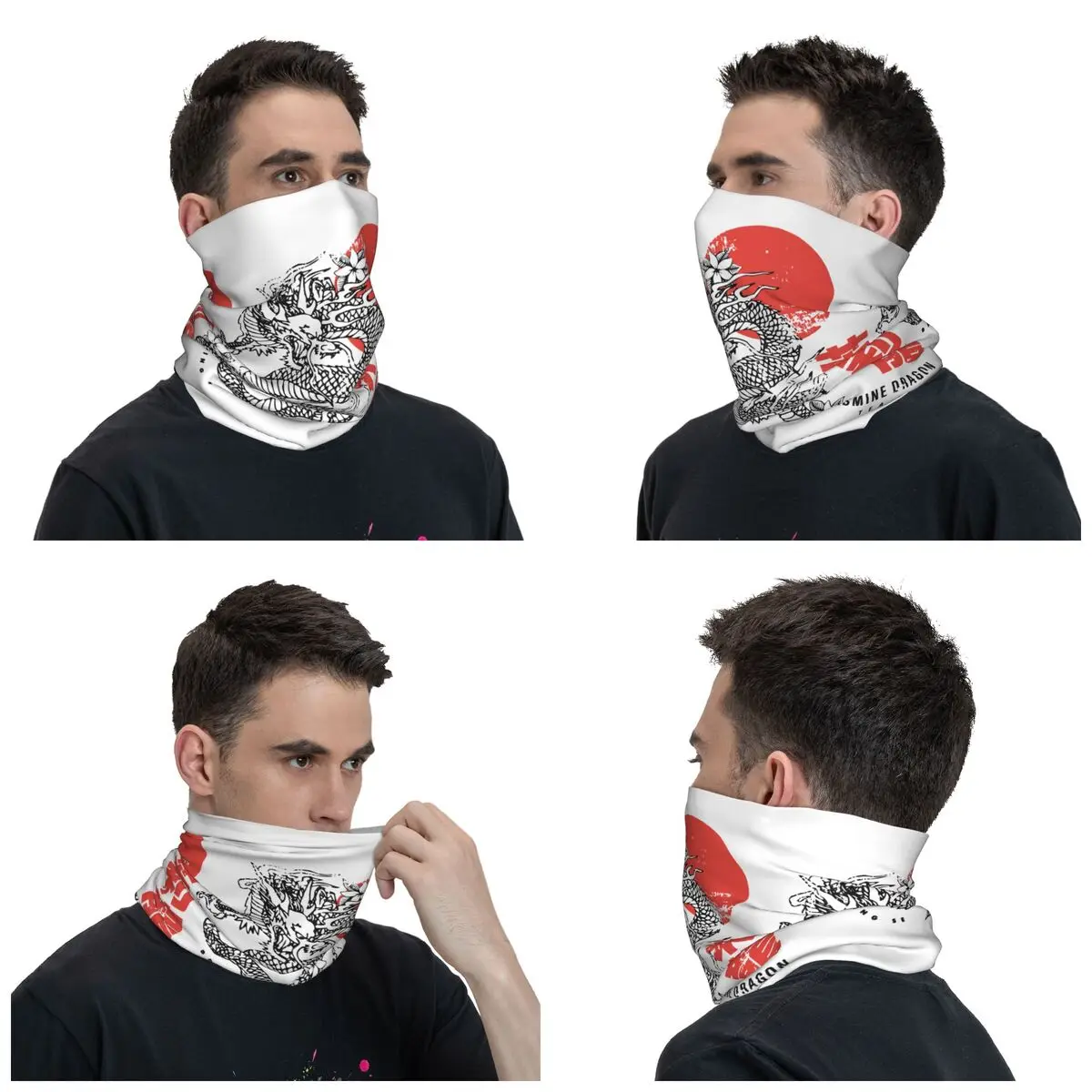 Jasmin Drachen Teehaus chinesische Bandana Hals abdeckung gedruckt Sturmhauben Gesichts maske Schal Outdoor Radfahren Angeln Erwachsene die ganze Saison