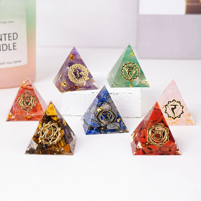 

7pcs/set Natural Chips Stone Pyramid Healing Crystals Ornament Yoga Energy Chakra Quartz Gemstones Tower Home Decor Spiritual