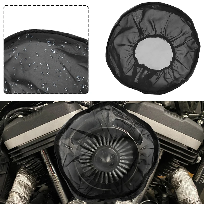 

Motorcycle Air Filter Rain Sock Breathable Air Intake Filter Waterproof Dustproof Cover For Harley All Models Touring Sportster